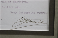 Walter Travis Signed Letter on Garden City Golf Club Letterhead 6/24/1904 'Sandwich Win Content'- Framed PSA/DNA#AJ06028