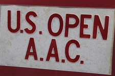 Champion Jerry Pate Signed 1976 US Open at Atlanta Athletic Club Used Standard Bearer Sign - Framed JSA ALOA
