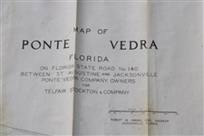 c. 1930's Ocean Course at Ponte Vedra Inn & Club Antique Map - 13 Feet Long!