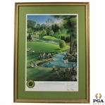US Senior Open at Oak Hill Ltd Ed Chapman Print w/Facsimile Signatures - Framed