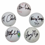 Masters Champions Archer, Aaron, Mize, Casper & Olazabal Signed Golf Balls JSA ALOA
