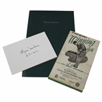 Byron Nelson Signed ANGC Postcard w/Winning Golf Guide & Winning Moments Booklet JSA ALOA
