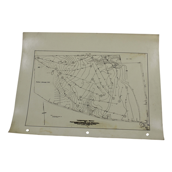 Early 1930's Portsmouth Country Club of Ohio Topographical Survey Map - Wendell Miller Collection