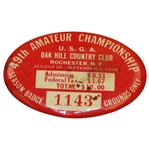 Ralph Hutchisons 1949 US Amateur Championship at Oak Hill CC Season Badge #1143