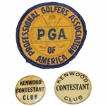 PGA of America Patch with Two (2) Kenwood Club Contestant Badges