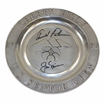Arnold Palmer & Jack Nicklaus Dual Signed 1993 US Senior Open at Cherry Hills Plate JSA ALOA