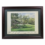 Big 3, Hogan, Seve, Byron & others Signed Linda Hartough Ltd Ed 270/750 13th Hole Print JSA ALOA