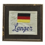 Bernhard Langer Match Used Caddy Bib Plate w/Inscription in German JSA ALOA