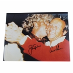 Arnold Palmer & Jack Nicklaus Dual Signed In Wig Dancing Photo JSA ALOA