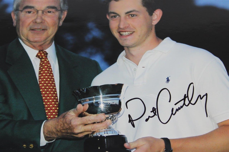 Patrick Cantlay Signed Receiving Masters Low Amateur Silver Cup 8x10 Photo PSA/DNA #T83075