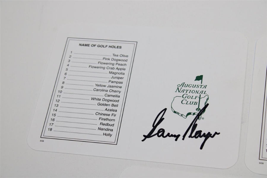 Gary Player, Vijay Singh & Bernhard Langer Signed Augusta National Scorecards JSA ALOA