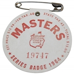 1964 Masters Tournament SERIES Badge #19747 - Arnold Palmer Winner