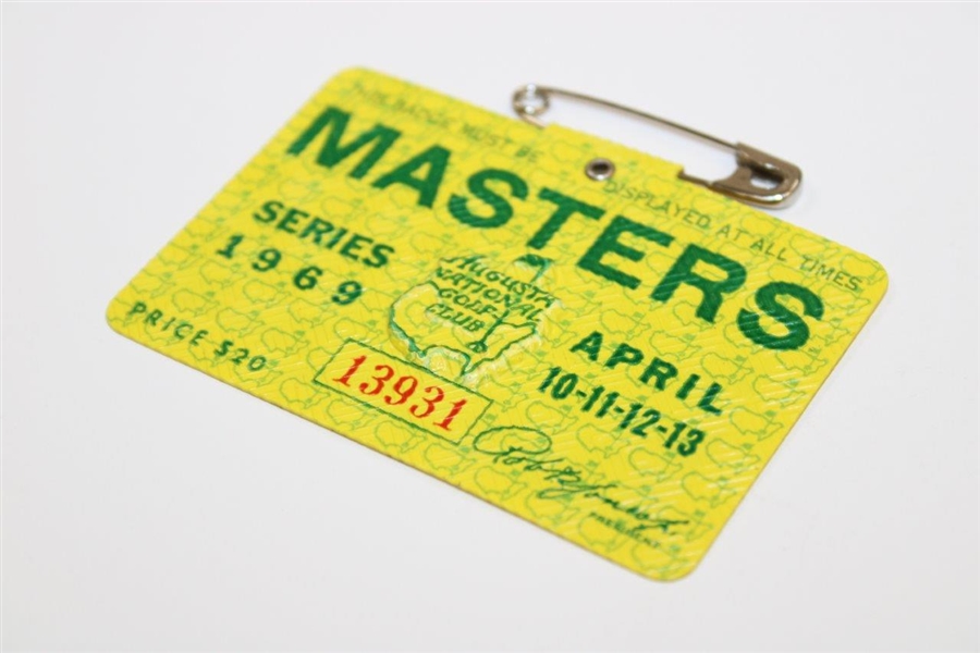 1969 Masters Tournament SERIES Badge #13931 - George Archer Winner