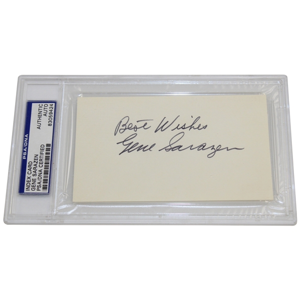 Gene Sarazen Signed 3x5 Card PSA/DNA Authentic Auto #83059424