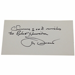 Jimmy Demaret Signed 3x5 Card w/Sincerly Good Wishes to Robert JSA ALOA