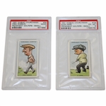 Alex Herd & Fred Robson 1931 WA & AC Churchmans Prominent Golfers Small Cards In PSA Slab