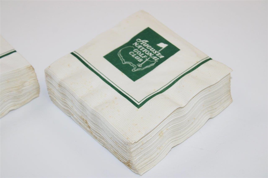 Group of Classic Augusta National Golf Club White with Green Logo Napkins