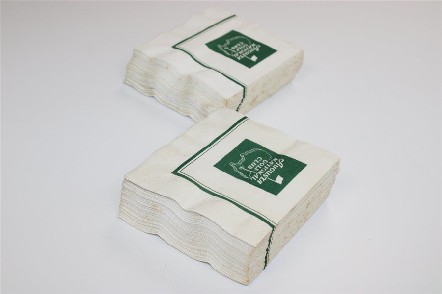 Group of Classic Augusta National Golf Club White with Green Logo Napkins