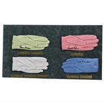 Palmer, Snead, Sarazen & Charles Signed Golf Gloves Matted Display JSA ALOA
