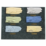 Nagle, Trevino, de Vicenzo, Player, Jacklin & Thomson Signed Golf Gloves Matted Display JSA ALOA