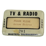 1965 Masters TV & Radio Badge #201 Frank Kline