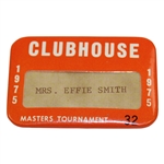1975 Masters Clubhouse Badge #32 Mrs. Effie Smith - Nicklaus Win