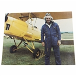 Arnold Palmer Signed 11x14 with Plane In Aviators Suit JSA ALOA