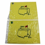 2001 & 2005 Masters Tournament Embroidered Flags - New In Package