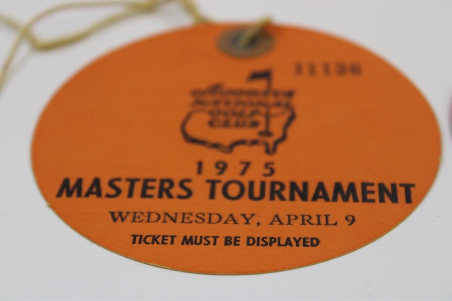 Two (2) 1975 Masters Tournament Wednesday Tickets - Consecutive Numbers