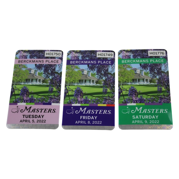 2022 Masters Tournament Tuesday, Friday & Saturday Berckmans Place Tickets