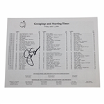 Jack Nicklaus Signed 2000 Masters Pairings Sheet JSA ALOA