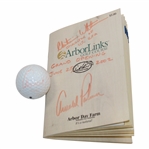 Arnold Palmer Signed Ball with Signed Arbor Links Guide JSA ALOA
