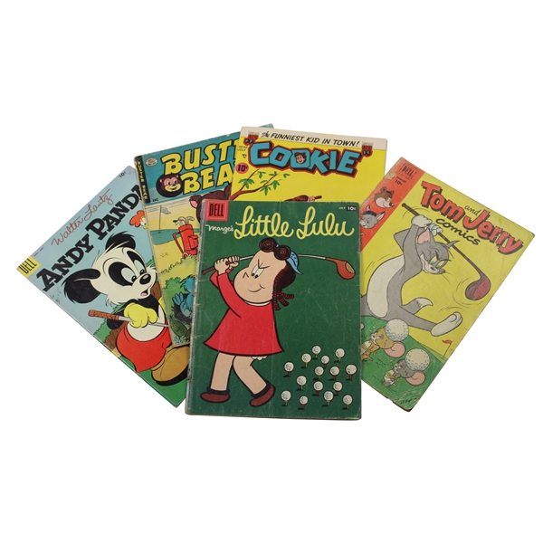 Five (5) 1950’s Golf Themed Comic Books - Little Lulu, Tom & Jerry & others