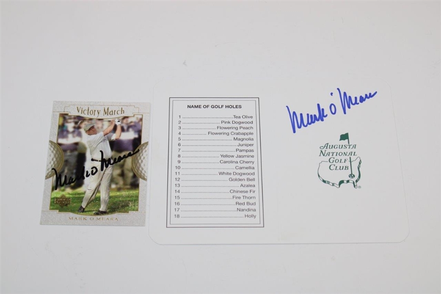 Mark O' Meara Signed Augusta Scorecard with Signed Golf Card JSA ALOA