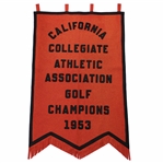 1953 California Collegiate Athletic Assoc. Golf Champions Banner Given to San Diego St