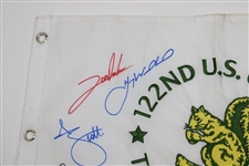 Champ Fitzpatrick & Major Champs Signed 2022 US Open Embroidered Flag JSA ALOA