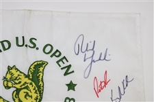 Champ Fitzpatrick & Major Champs Signed 2022 US Open Embroidered Flag JSA ALOA