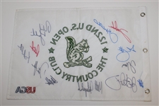 Champ Fitzpatrick & Major Champs Signed 2022 US Open Embroidered Flag JSA ALOA