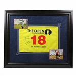 Tiger Woods & Jack Nicklaus Ltd Ed Signed 2005 OPEN at St Andrews Flag UDA #BAK35874