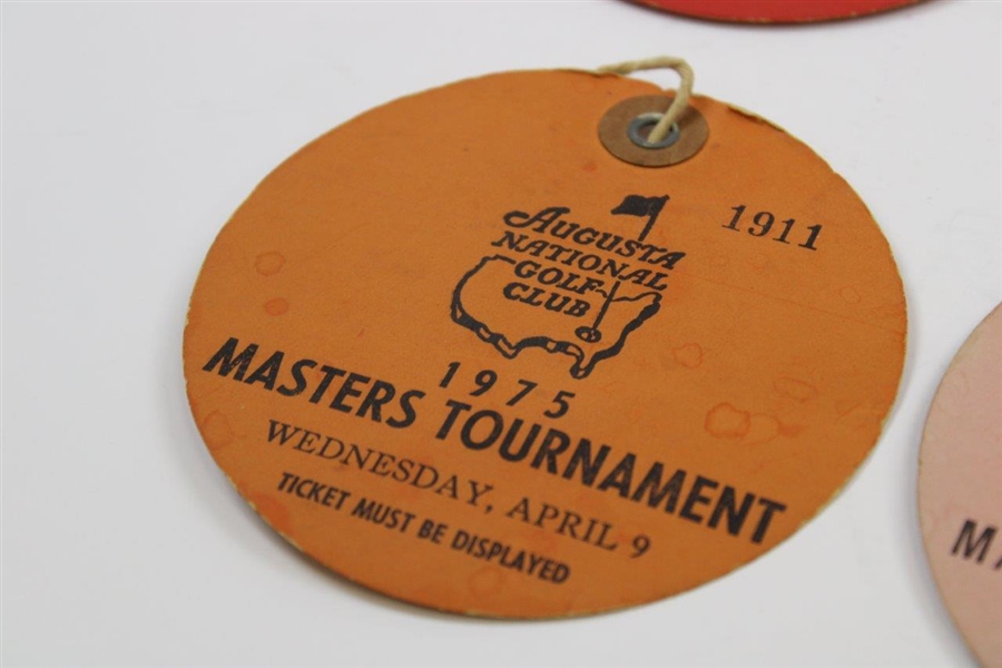 Six (6) Masters Tournament Wednesday Par-3 Tickets - 1973-1977 & 1979