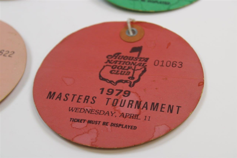 Six (6) Masters Tournament Wednesday Par-3 Tickets - 1973-1977 & 1979