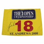 Tiger Woods Signed 2000 The OPEN at St. Andrews Screen Flag JSA ALOA