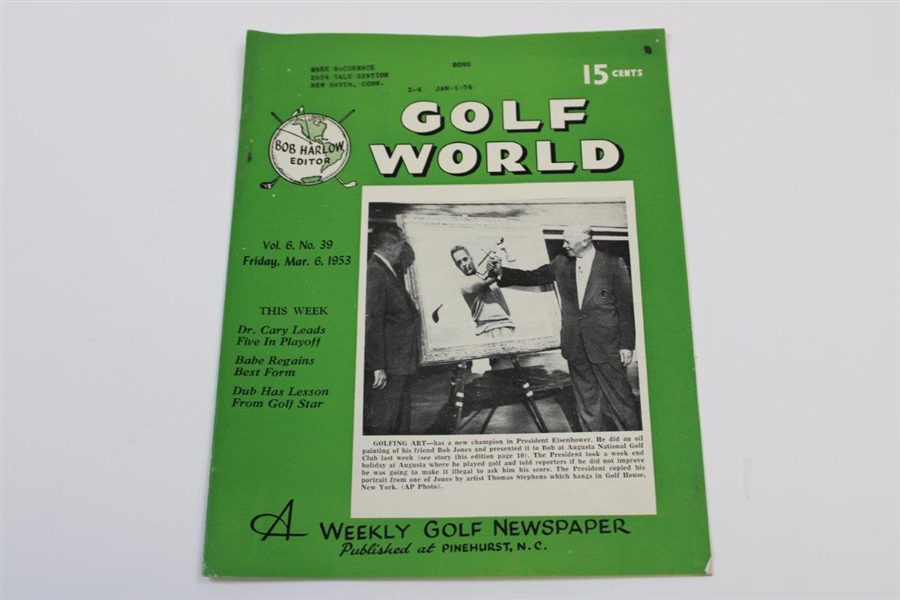 Ten (10) Various Golf World Magazines - 1952-1953 - Belonged to Mark McCormick