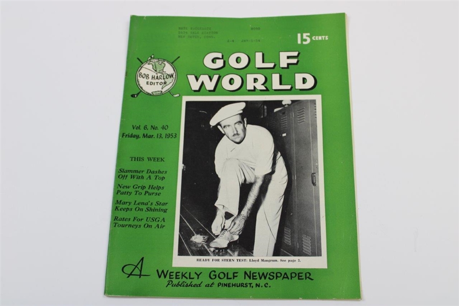 Ten (10) Various Golf World Magazines - 1952-1953 - Belonged to Mark McCormick