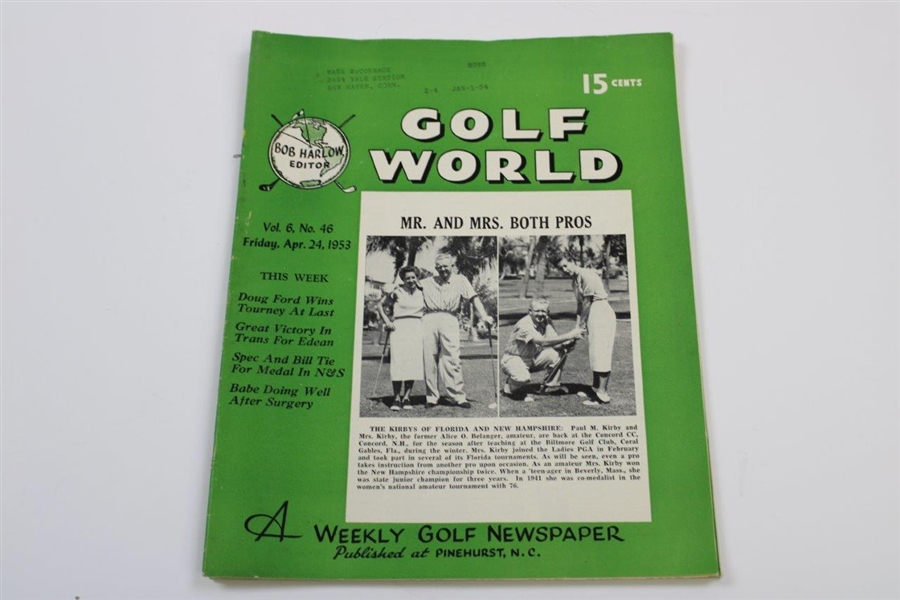 Ten (10) Various Golf World Magazines - 1952-1953 - Belonged to Mark McCormick