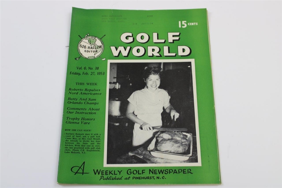 Ten (10) Various Golf World Magazines - 1952-1953 - Belonged to Mark McCormick