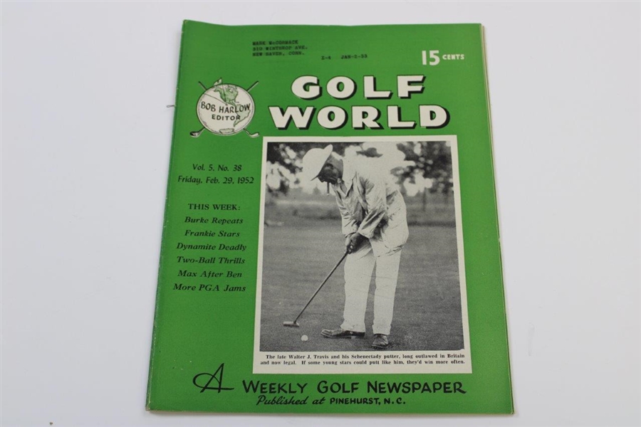 Ten (10) Various Golf World Magazines - 1952-1953 - Belonged to Mark McCormick