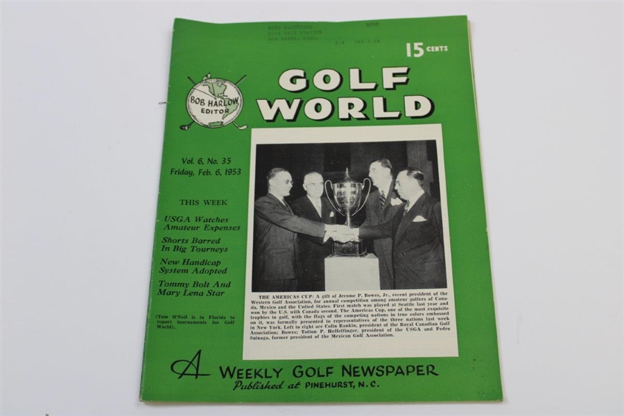 Ten (10) Various Golf World Magazines - 1952-1953 - Belonged to Mark McCormick
