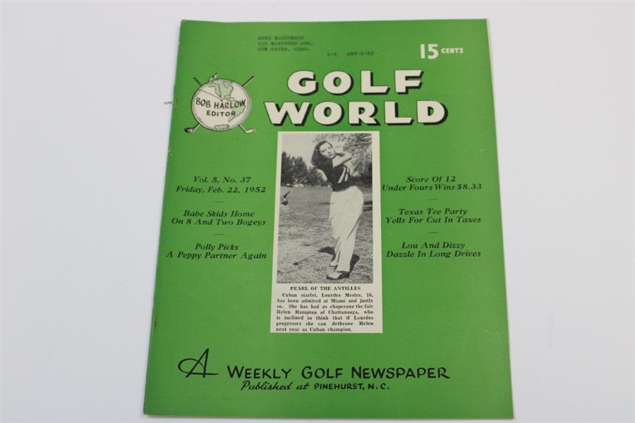 Ten (10) Various Golf World Magazines - 1952-1953 - Belonged to Mark McCormick