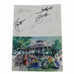 Seve, Palmer, Nicklaus & 19 Masters Champs Signed Augusta National Patio Menu JSA ALOA